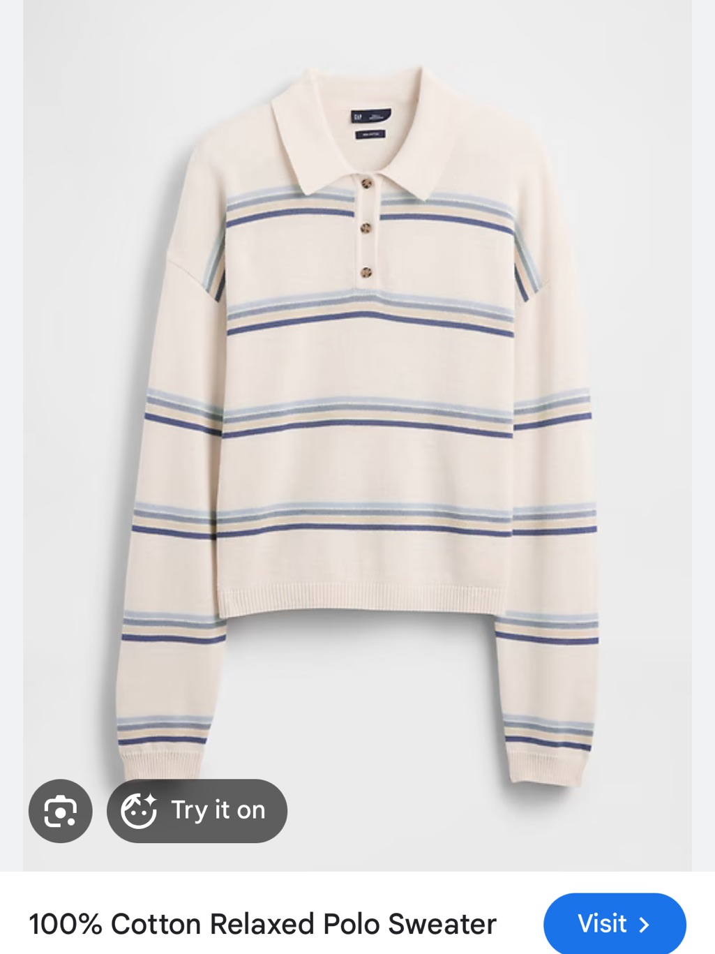 Nwt Gap 100% Cotton Relaxed Polo Sweater